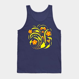 Folk flowers floral art print Flowers abstract art Tank Top